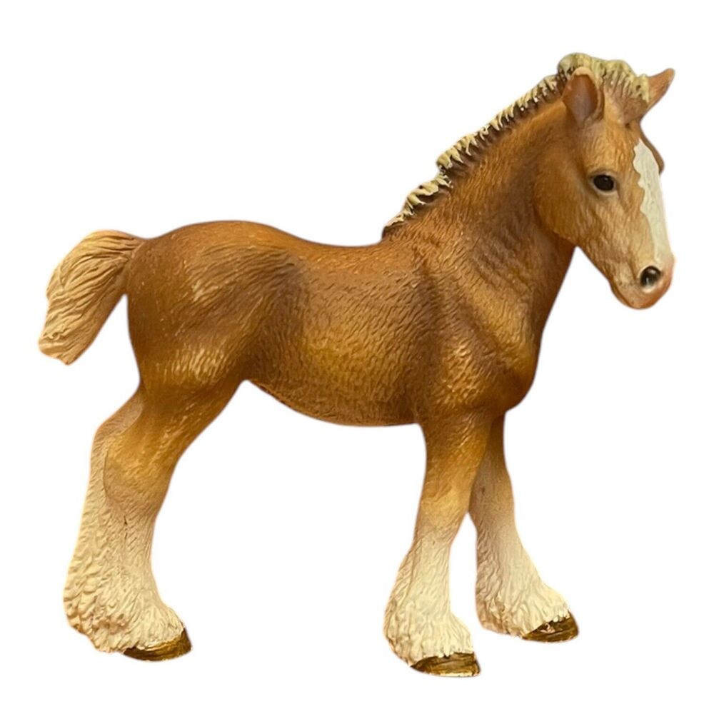 2009 Schleich CLYDESDALE FOAL Baby Horse Animal Figure Retired D-73527 - Picture 2 of 8